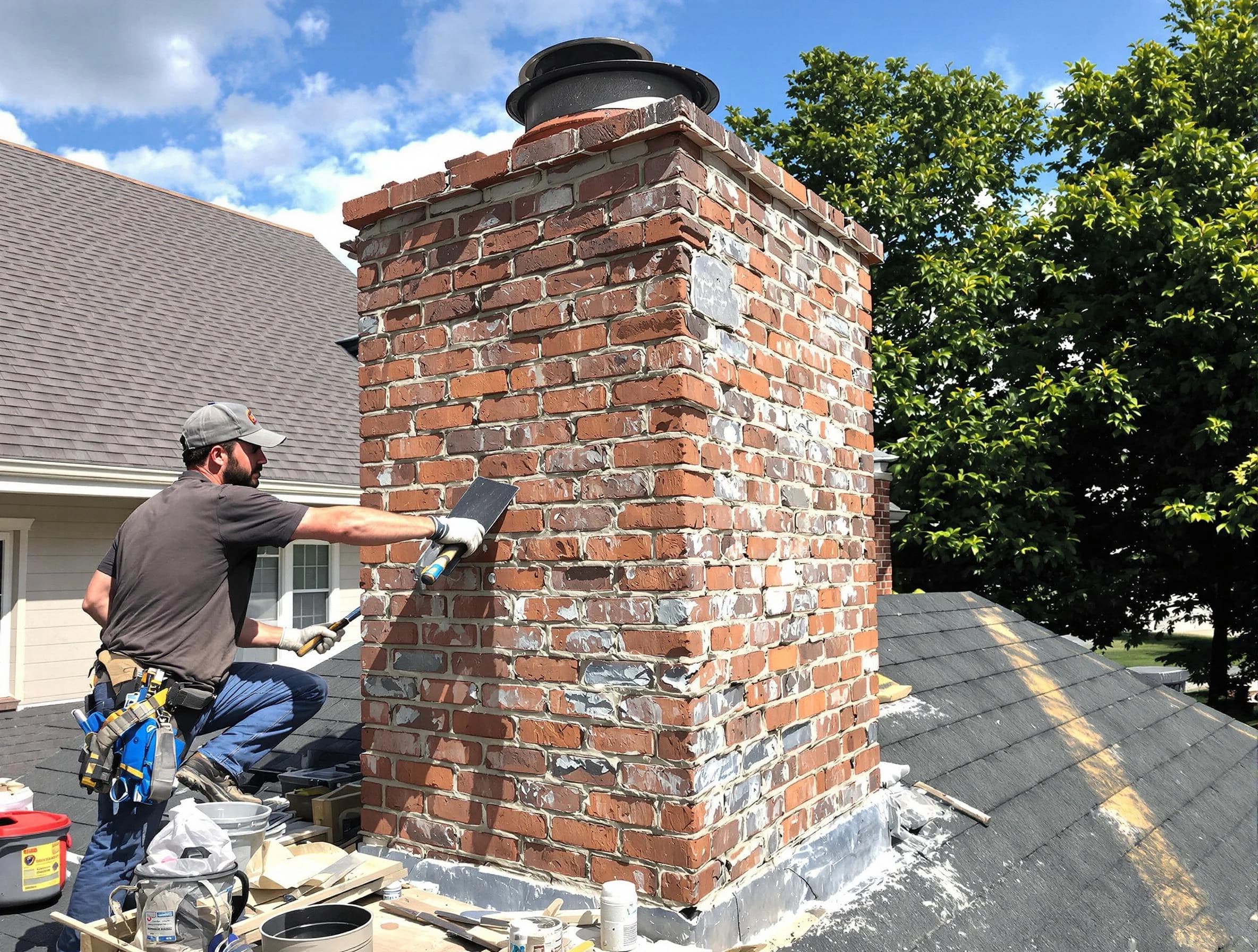 Completed chimney rebuild by Chelsea Chimney Sweep in Chelsea, MA