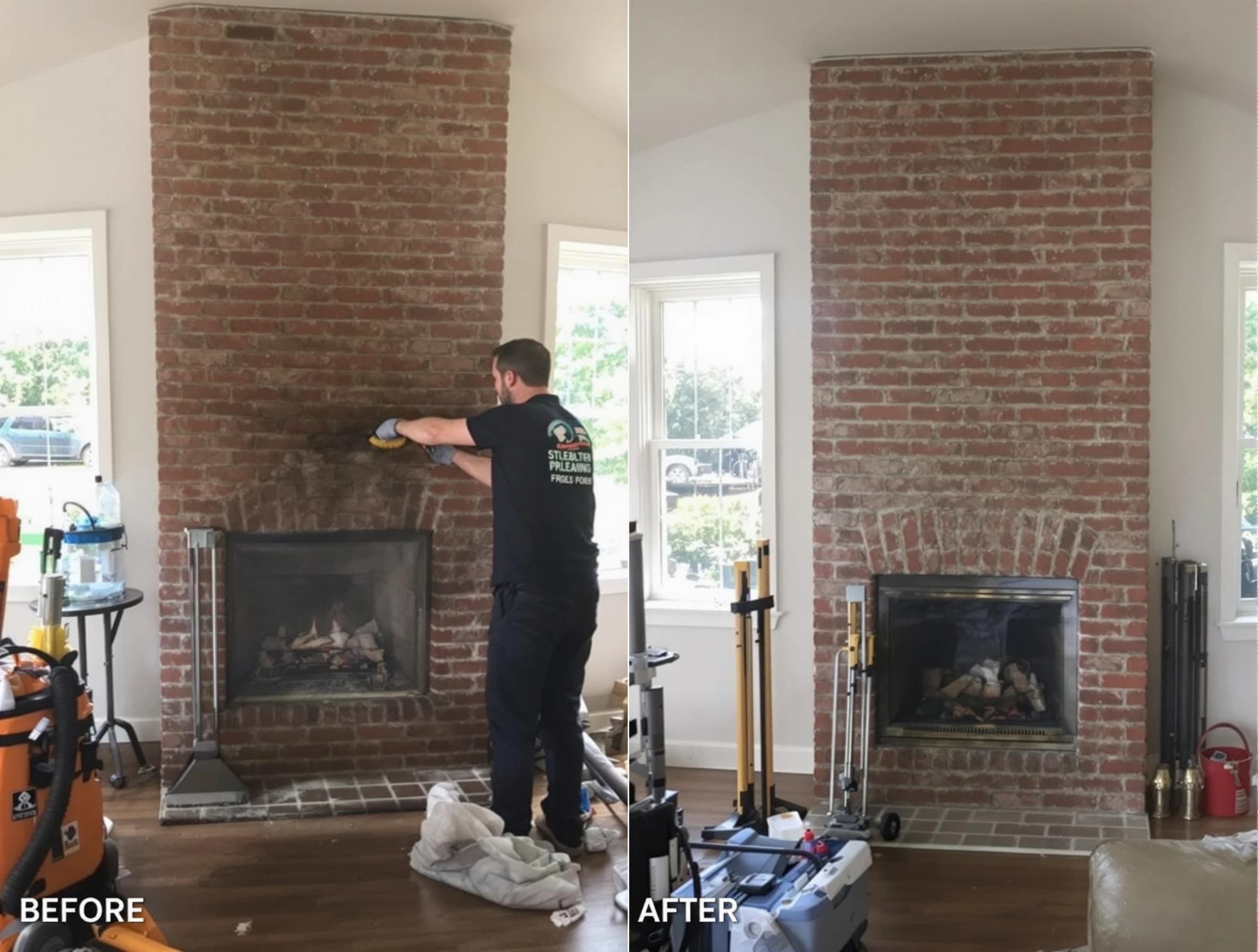 Finished chimney sweeping service by Chelsea Chimney Sweep in Chelsea, MA