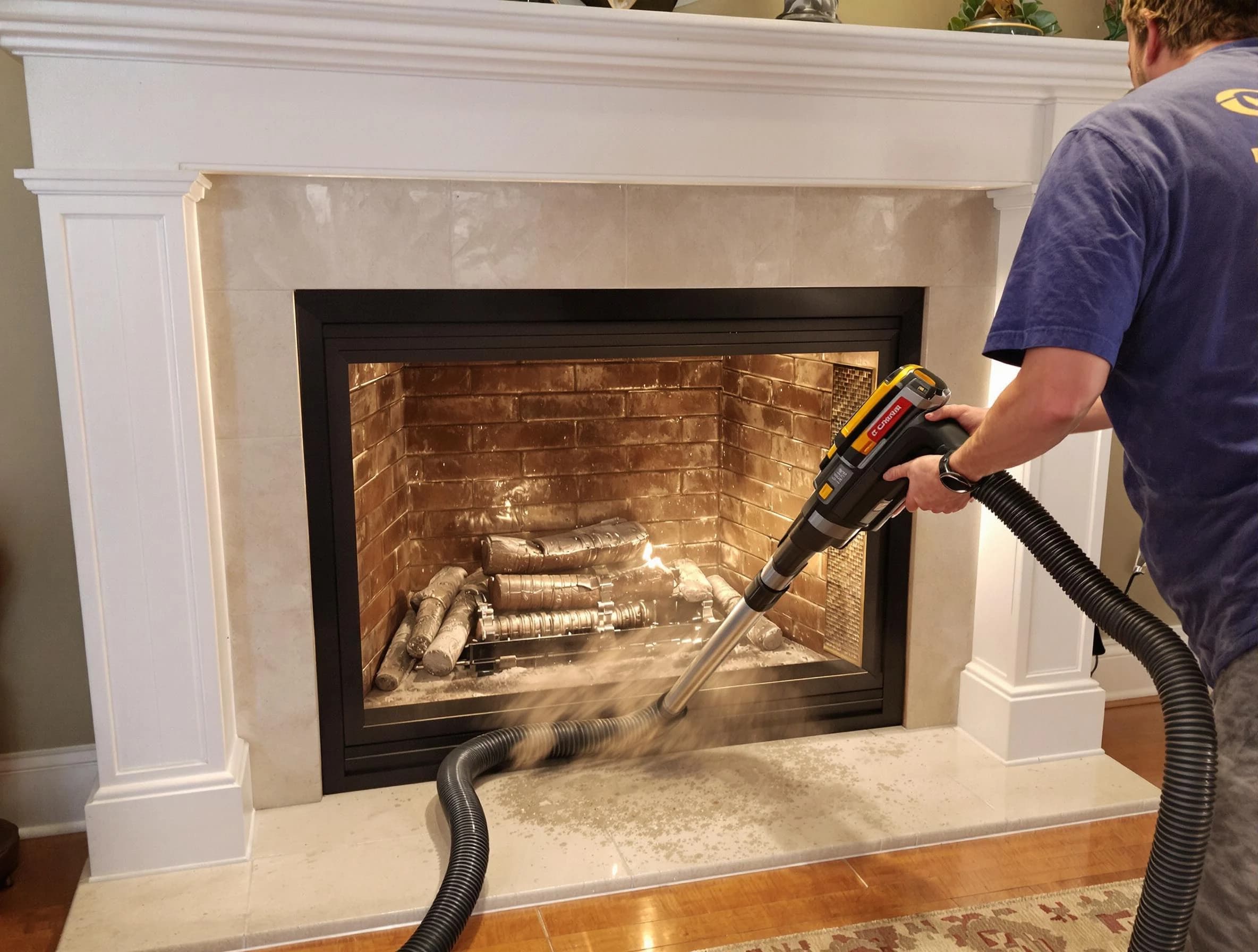 Fireplace cleaning performed by Chelsea Chimney Sweep in Chelsea, MA