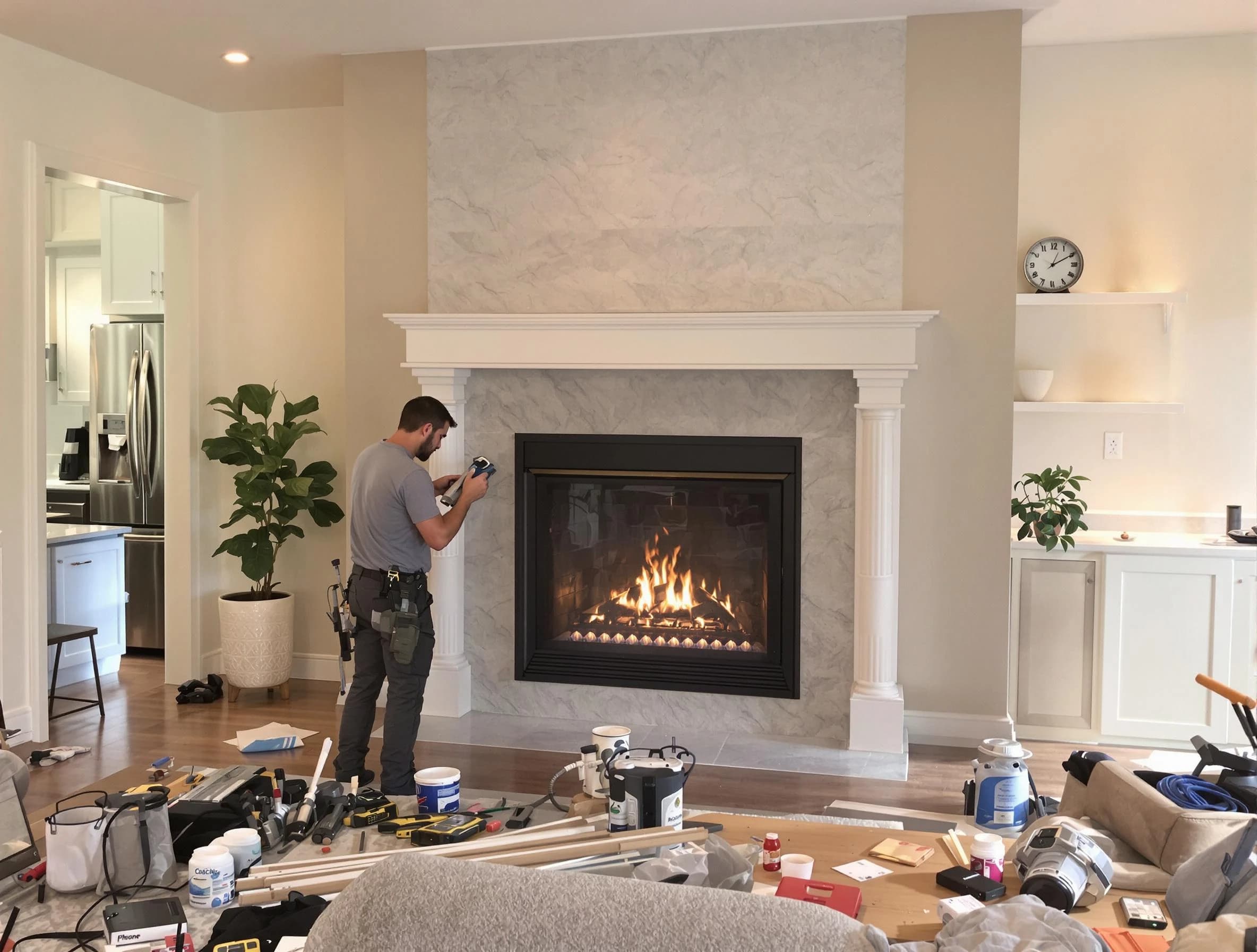 Newly installed fireplace by Chelsea Chimney Sweep in Chelsea, MA