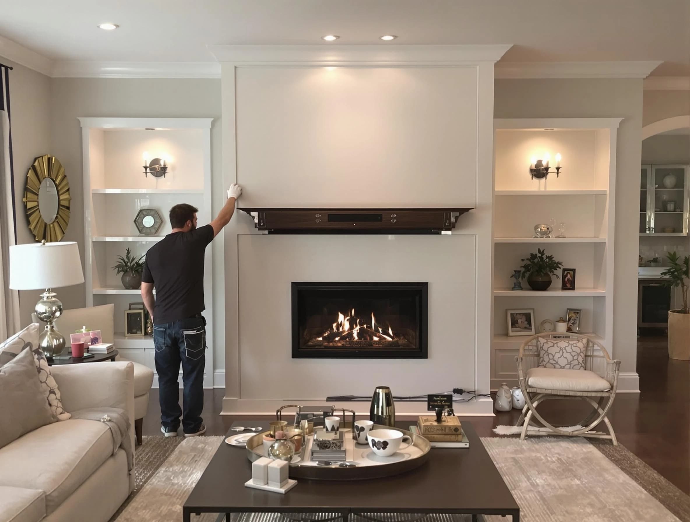 Chelsea Chimney Sweep installing a new fireplace in Chelsea, MA