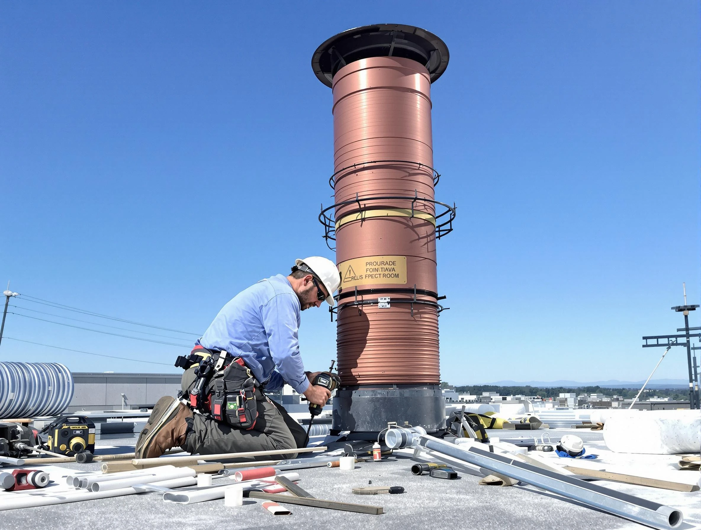 Installed chimney liner by Chelsea Chimney Sweep in Chelsea, MA