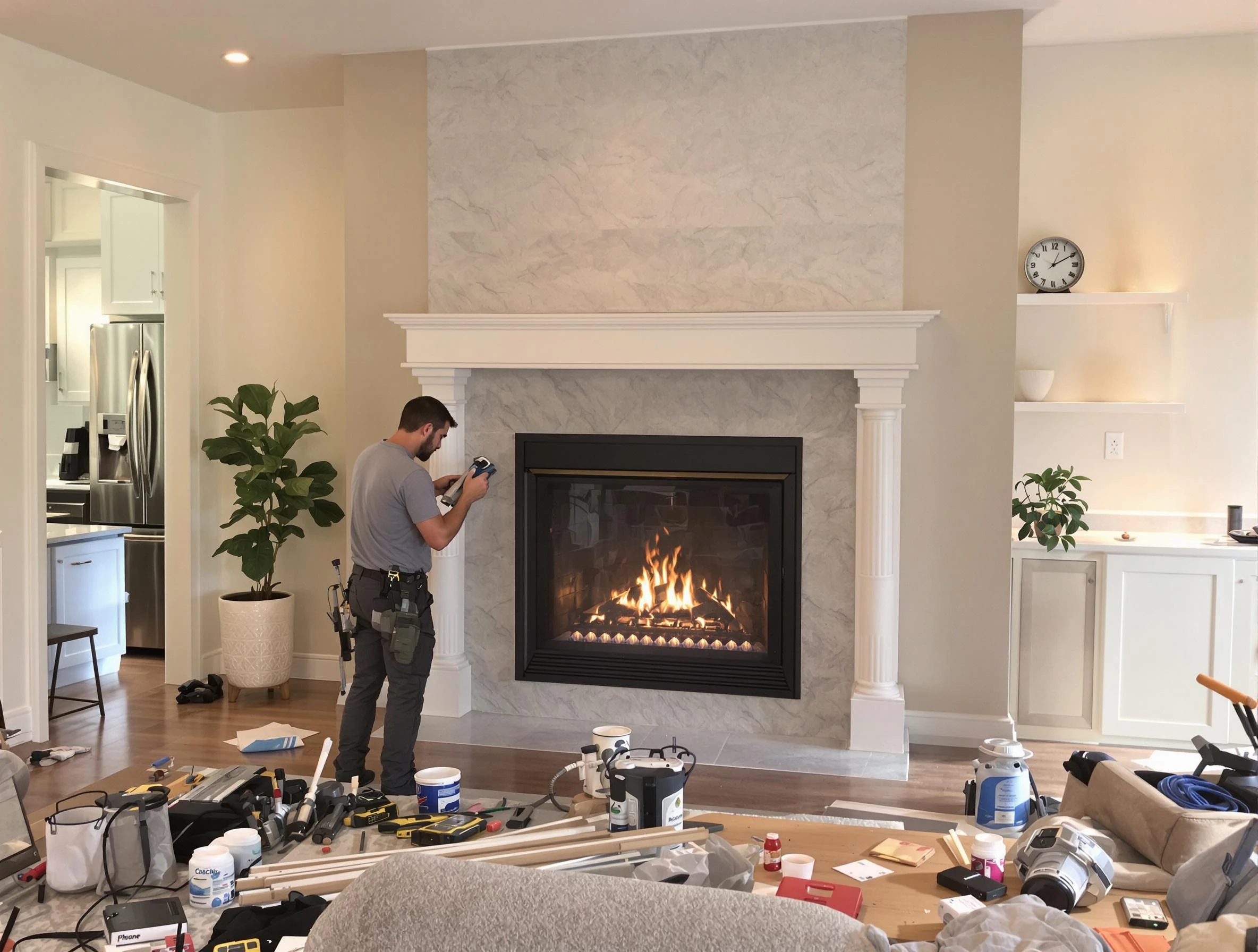 Newly installed fireplace by Chelsea Chimney Sweep in Chelsea, MA